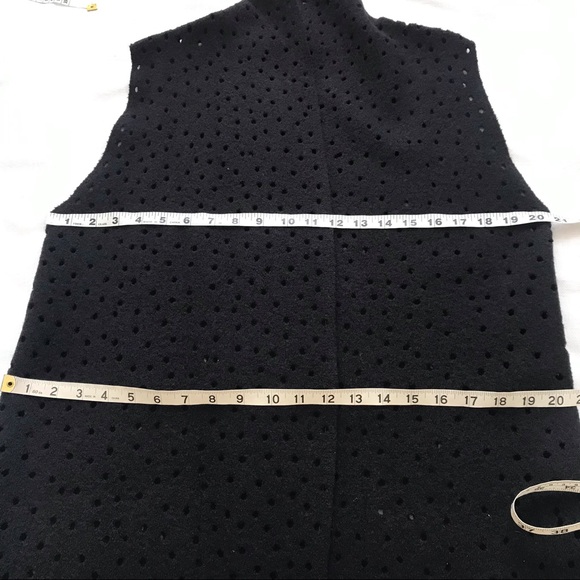 •Unique Wool Long Open Cardigan Wrap Sleeveless Coat Hand Crafted One of a Kind - Picture 7 of 16